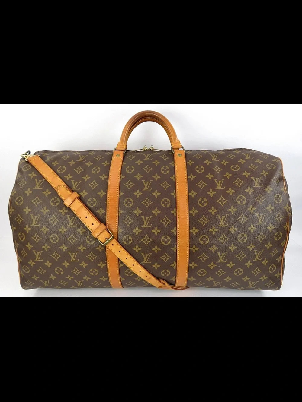 Louis Vuitton Monogram Canvas Brown Duffel with Vachetta Trim